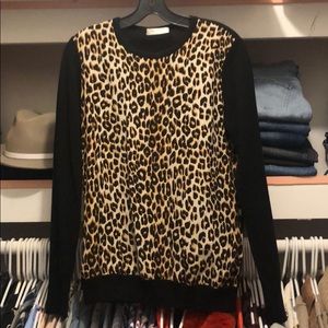 Equipment animal print sweater size small